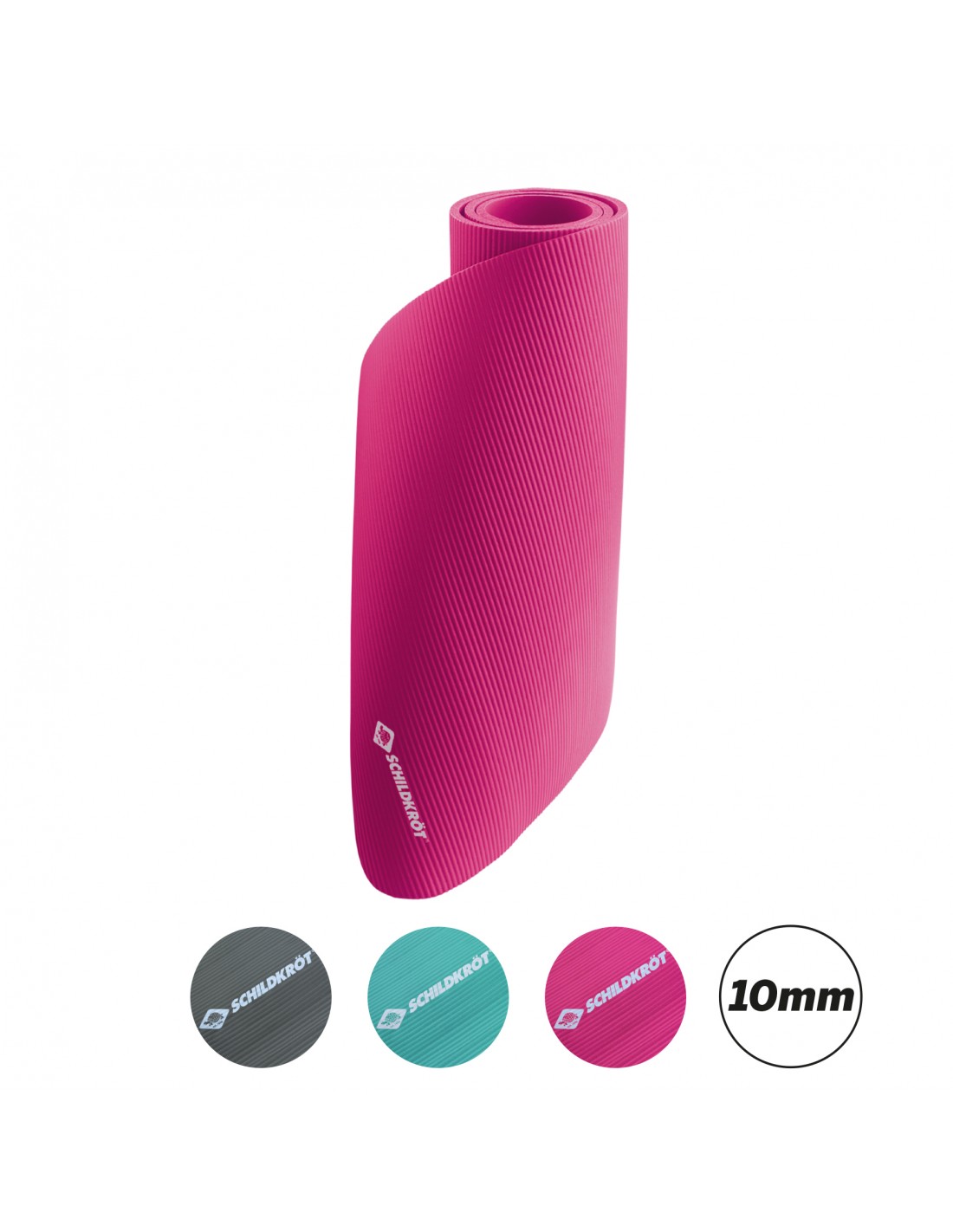 Fitness 10 mm, Fitnessmatte Pink, Tragegurt Schildkröt mit