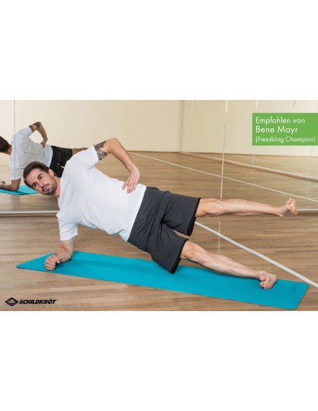 Schildkröt-Fitness Bicolor Yogamatte, Petrol-Grey, 4mm, PVC-frei, im Carrybag