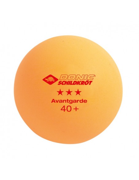Donic-Schildkröt Tischtennisball 3-Stern Avantgarde, Poly 40+ Qualität, 3 Stk. im Karton, Orange