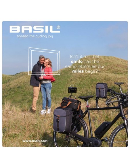 Basil Miles Double Bag - doppelte Fahrradtasche - 34L - Schwarz/grau von Basil