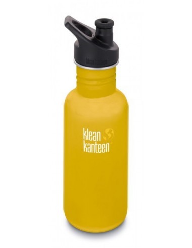 Klean Kanteen Trinkflasche Classic einwandig 18 oz (532 ml) mit Sport Cap (Mod.2020) - Gelb von Klean Kanteen