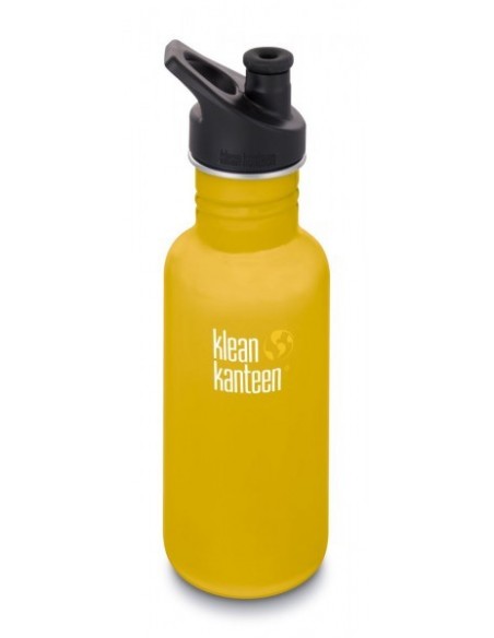 Klean Kanteen Trinkflasche Classic einwandig 18 oz (532 ml) mit Sport Cap (Mod.2020) - Gelb von Klean Kanteen
